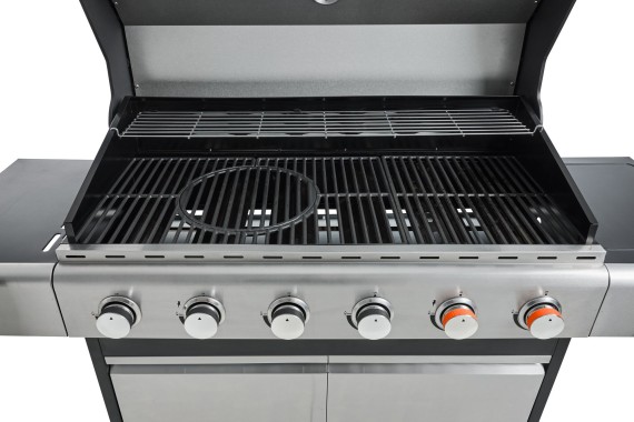 BBQ Hero Gasgrill 6-Brenner Ak Gussrost, 95x41 cm, mit Unterschrank, 915089